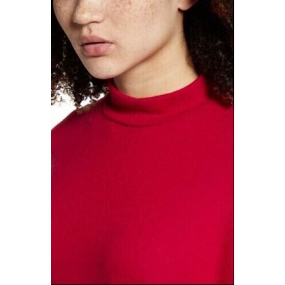 All In Favor Women's Mock Neck Pullover Sweatshirt Persian Red X-Large - Picture 3 of 4